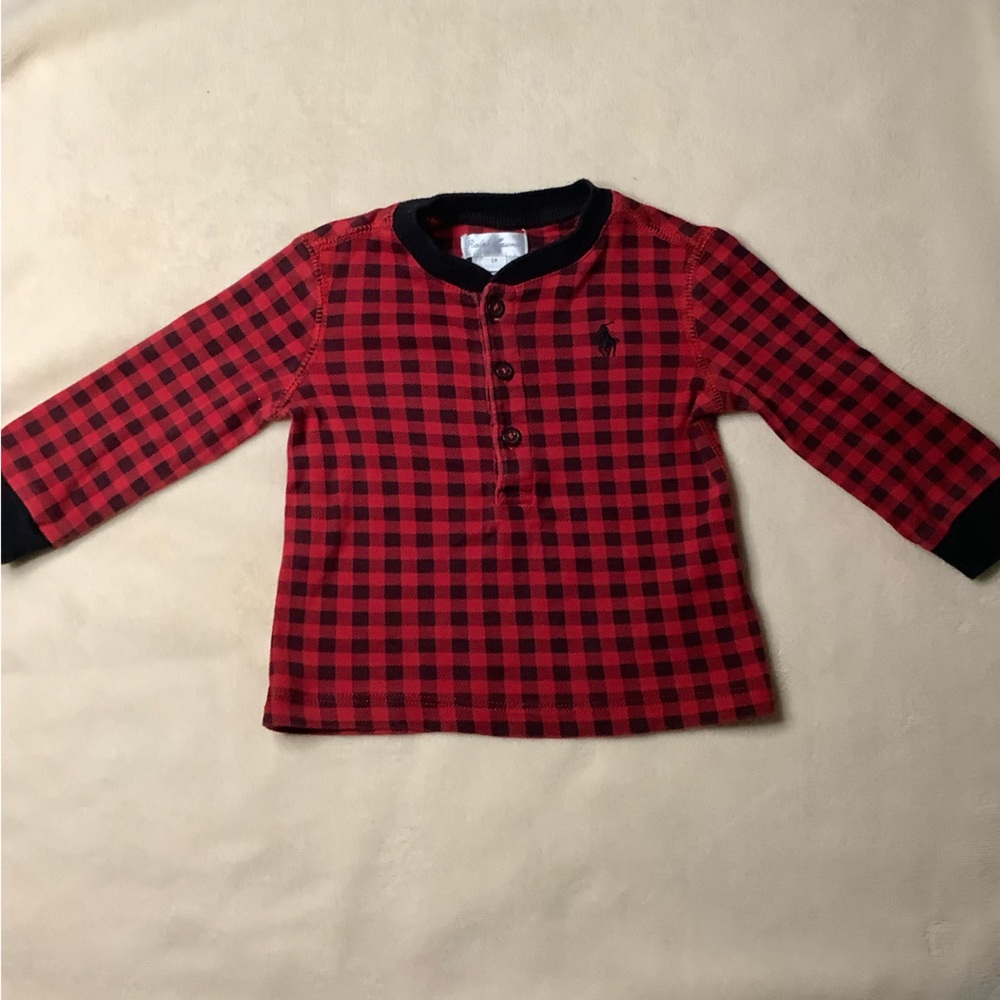 Ralph Lauren Buffalo Plaid Shirt 6 Month 6M 🛍️Host Pick 🛍️